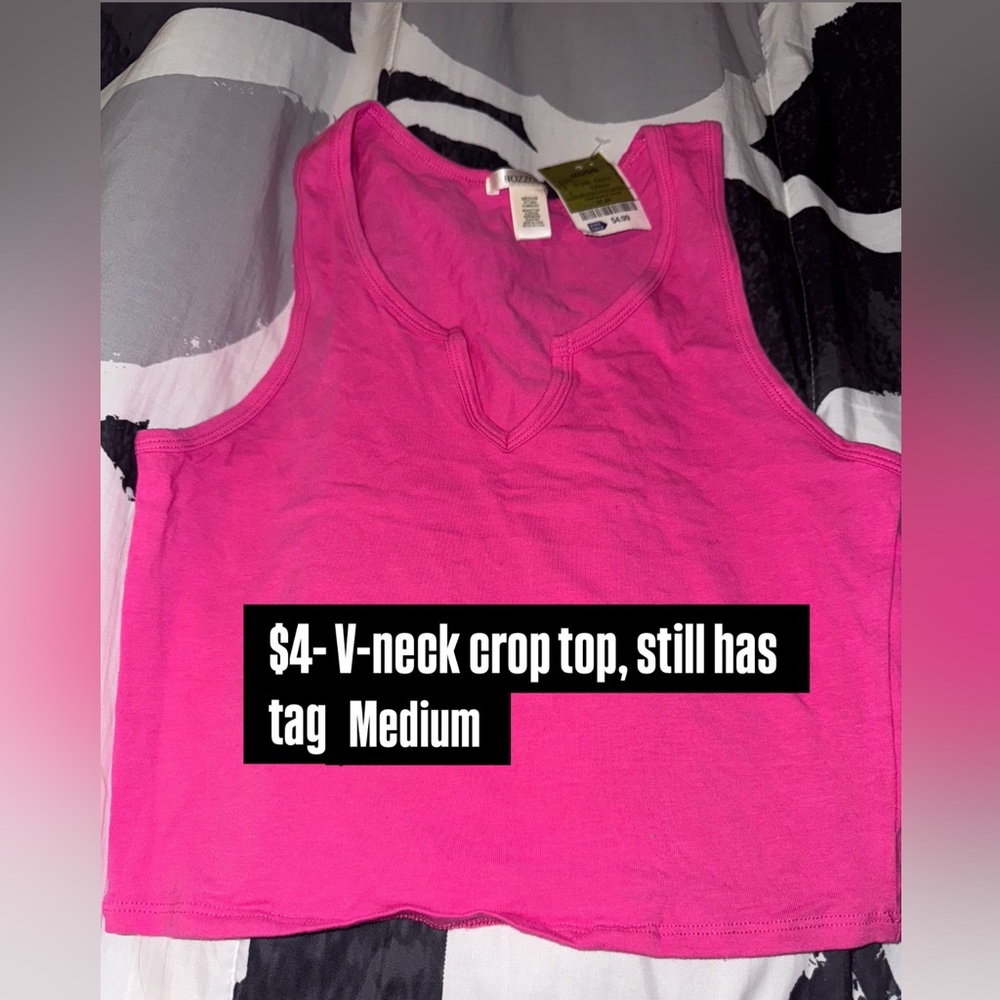 Crop top with deep v-neck
